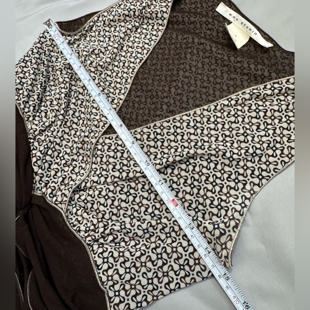Max Studio Elegant Brown Patterned Empire Waist T… - image 8